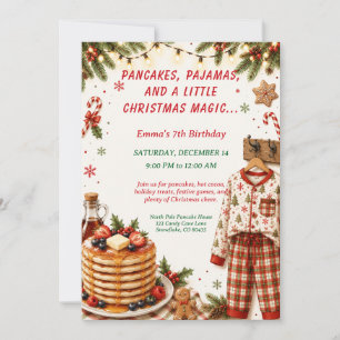 Kerstpannekoeken & Pyjama Verjaardagsfeestje Kaart
