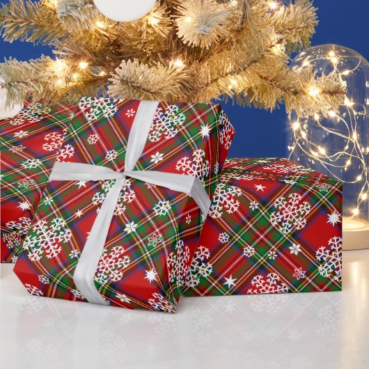 kerstpannen met snowflakes en sterren cadeaupapier (Feestdagen)