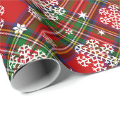 kerstpannen met snowflakes en sterren cadeaupapier (Rol Hoek)