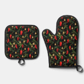 kerstpannen ovenwant & pannenlap set (Voorkant)