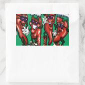 kerstpannen rechthoekige sticker (Tas)