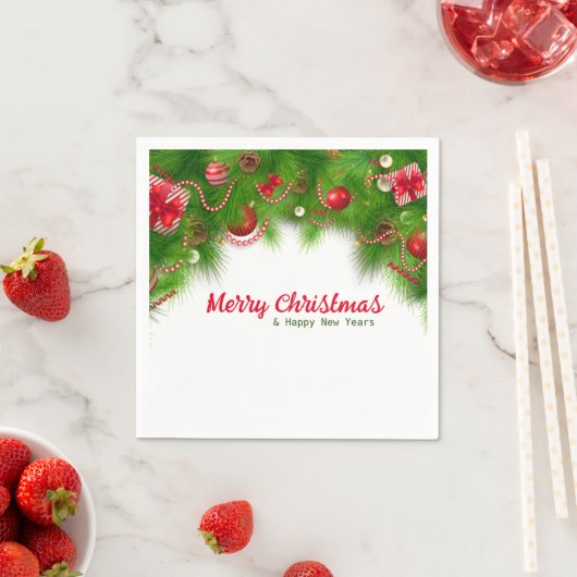 kerstpannen, rode pannen en Cadeaus papier Servet (Insitu)