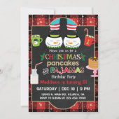 kerstpannenkoeken en pyjama's feest. kaart (Voorkant)