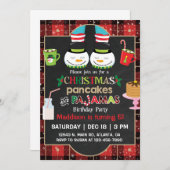 kerstpannenkoeken en pyjama's feest. kaart (Voorkant / Achterkant)