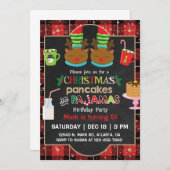 kerstpannenkoeken en pyjama's feest, uitnodiging (Voorkant / Achterkant)
