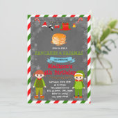 kerstpannenkoeken en pyjama's kaart (Staand voorkant)