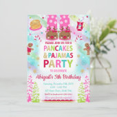 Kerstpannenkoeken en pyjama's Verjaardag uitnodigi Kaart (Staand voorkant)