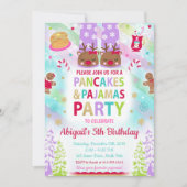 Kerstpannenkoeken en pyjama's Verjaardag uitnodigi Kaart (Voorkant)