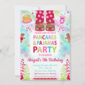 Kerstpannenkoeken en pyjama's Verjaardag uitnodigi Kaart (Voorkant)