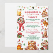 Kerstpannenkoeken & Pyjama Verjaardagsfeestje Kaart (Voorkant / Achterkant)