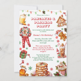 Kerstpannenkoeken & Pyjama Verjaardagsfeestje Kaart