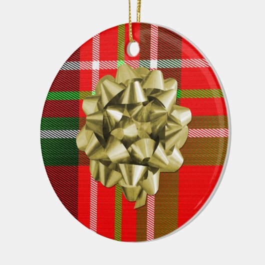 kerstpantserpatroon keramisch ornament (Links)