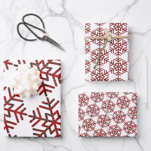 kerstpantservlokken in rood patroon inpakpapier vel (Voorkant)