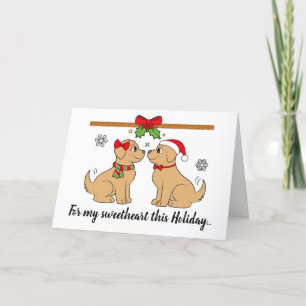Kerstpapaverliefde Golden Retrievers Feestdagen Kaart