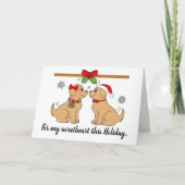 Kerstpapaverliefde Golden Retrievers Feestdagen Kaart (Voorkant)