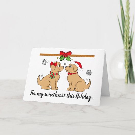 Kerstpapaverliefde Golden Retrievers Feestdagen Kaart (Voorkant)