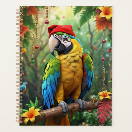 Kerstpapegaai als Sinterklaas-76349 Planner (Voorkant)