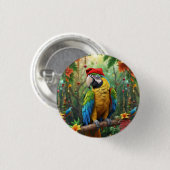 Kerstpapegaai als Sinterklaas-76349 Ronde Button 3,2 Cm (Voorkant /achterkant)