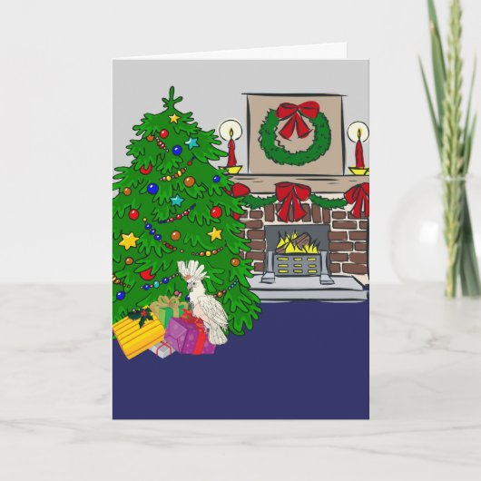 kerstpapegaai feestdagen kaart (Voorkant)