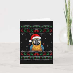 Kerstpapegaai lelijke trui Santa Hat Lights Bir Kaart