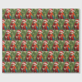 Kerstpapegaai met een cocktail cadeaupapier (Vlak)