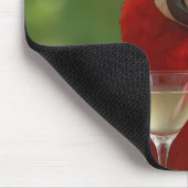 Kerstpapegaai met een cocktail muismat (Hoek)