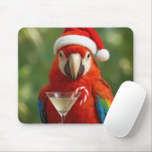 Kerstpapegaai met een cocktail muismat (Met muis)