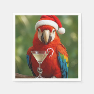 Kerstpapegaai met een Cocktail Servet