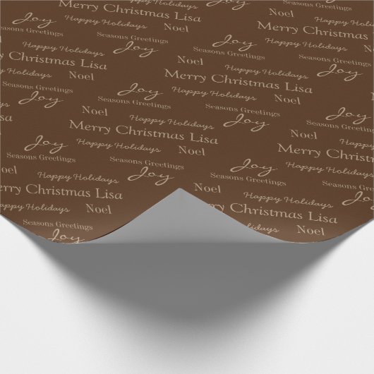 kerstpapier - Aangepaste naam Cadeaupapier (Hoek)