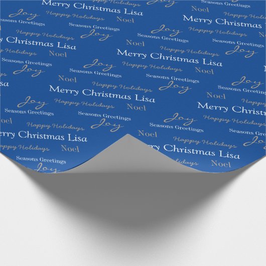 kerstpapier Aangepaste naam Merry Christm Cadeaupapier (Hoek)