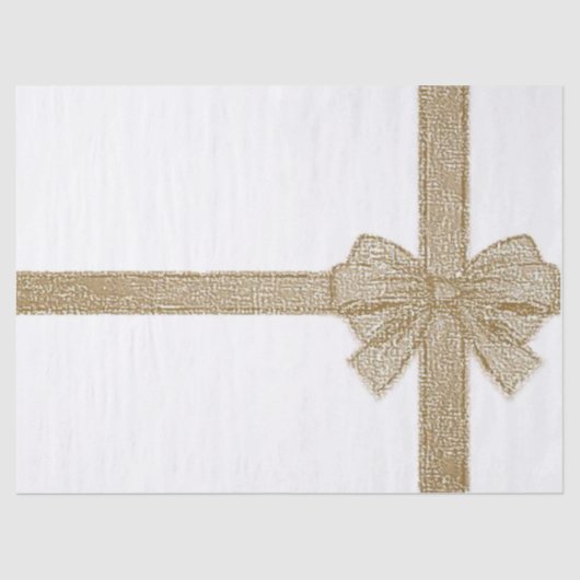 kerstpapier, Beige Bow Tissuepapier (Voorkant)
