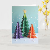 Kerstpapier Bomen Kaart (Gele Bloem)