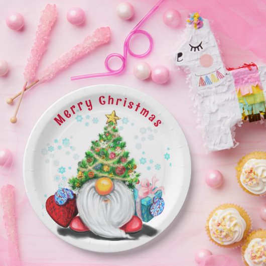 kerstpapier Bord met cadeau (Feest)