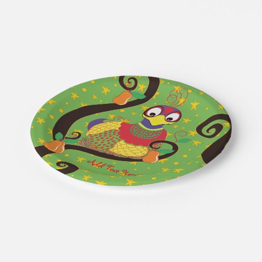 kerstpapier Bord Partridge. Personaliseren (Gekanteld)