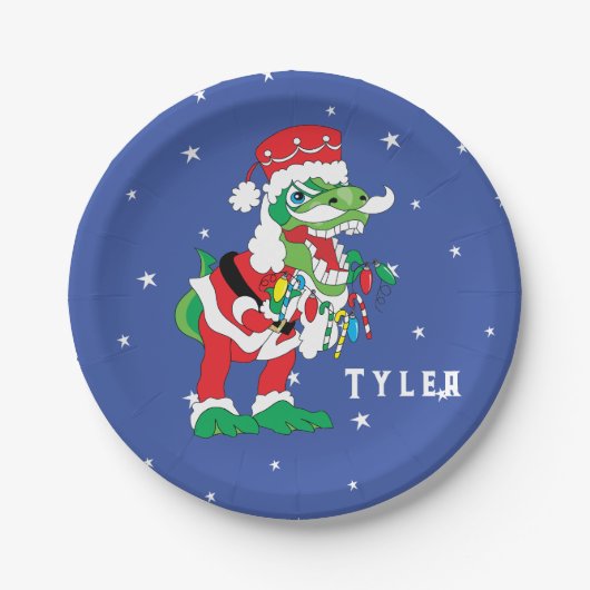 kerstpapier Bord TySANTAsaurus (Voorkant)