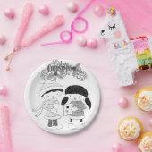 Kerstpapier Bord, Vrolijk kerstfeest Papieren Bordje (Feest)