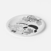 Kerstpapier Bord, Vrolijk kerstfeest Papieren Bordje (Gekanteld)