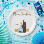 Kerstpapier borden kerststal papieren bordje (Feest)