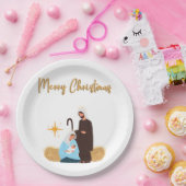Kerstpapier borden kerststal papieren bordje (Feest)