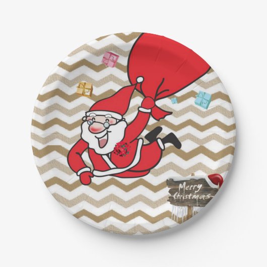 Kerstpapier, Borden, pretkerst, kerstmis Papieren Bordje (Voorkant)