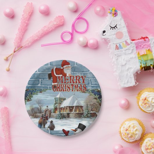 Kerstpapier, Borden, pretkerst Papieren Bordje (Feest)