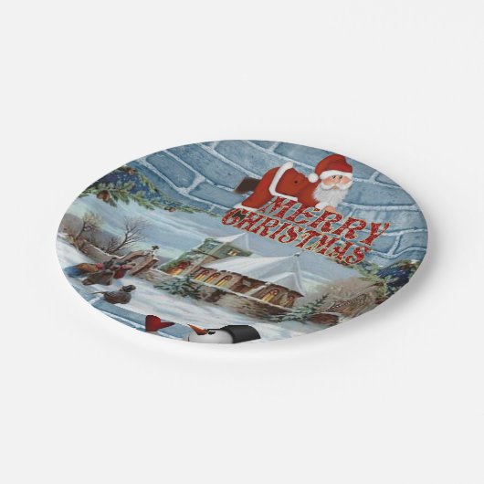 Kerstpapier, Borden, pretkerst Papieren Bordje (Gekanteld)