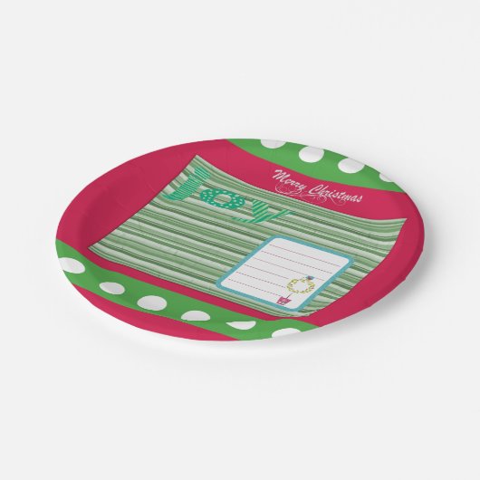 Kerstpapier, Borden, pretkerst Papieren Bordje (Gekanteld)