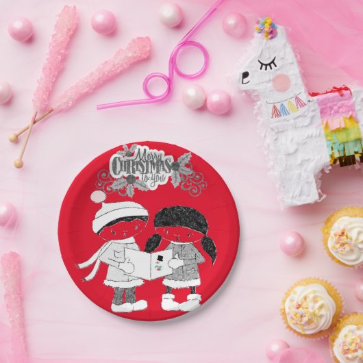 Kerstpapier, Borden, pretkerst Papieren Bordje (Feest)