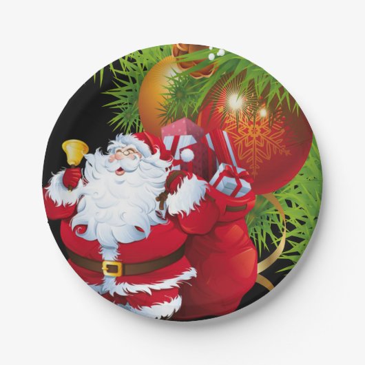 Kerstpapier, Borden voor kerstmis, kerstmis Papieren Bordje (Voorkant)