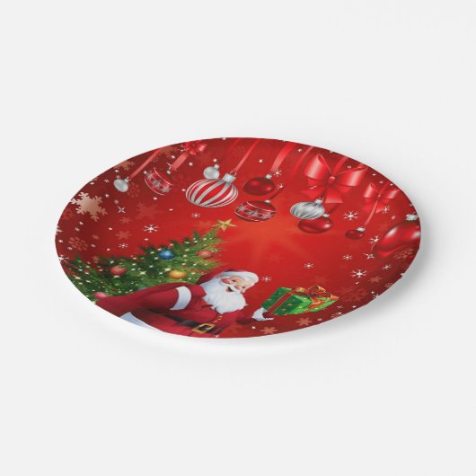 Kerstpapier, Borden voor kerstmis, kerstmis Papieren Bordje (Gekanteld)