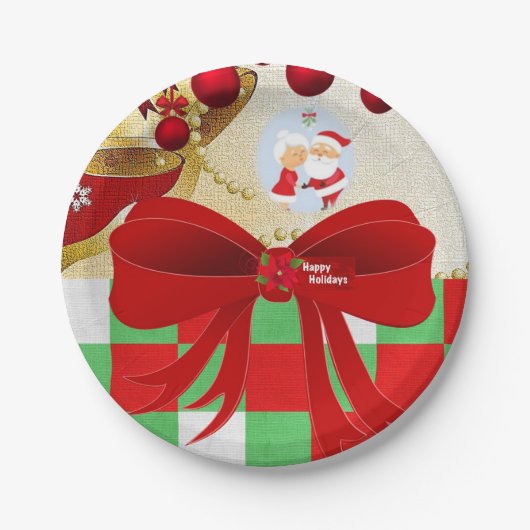 Kerstpapier, Borden voor kerstmis, kerstmis Papieren Bordje (Voorkant)