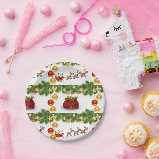 Kerstpapier, Borden voor kerstmis, kerstmis Papieren Bordje (Feest)