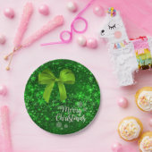 Kerstpapier Borden, Vrolijk kerstfeest, Groene boo Papieren Bordje (Feest)
