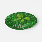 Kerstpapier Borden, Vrolijk kerstfeest, Groene boo Papieren Bordje (Gekanteld)
